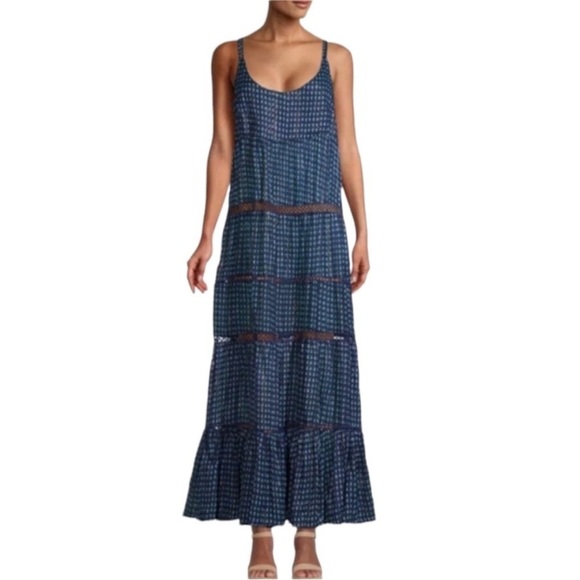 Free People Women Midnight Dance Print Sleeveless Maxi Dress Blue Size NWT - Picture 5 of 13